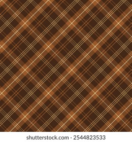 Padrão xadrez com sarja weave.Brown tartan verificar padrão sem emenda.Vetor ilustração geométrica fundo para tecido e impressões.