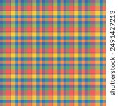 Plaid pattern with twill weave.Colorful madras tartan check seamless pattern.Vector illustration geometric background for fabric and paper.