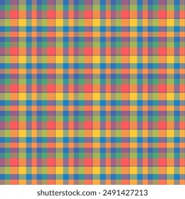 Plaid pattern with twill weave.Colorful madras tartan check seamless pattern.Vector illustration geometric background for fabric and paper.