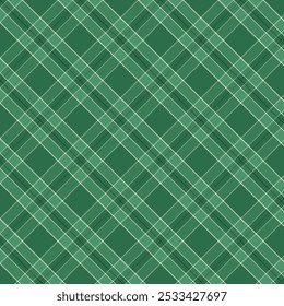 Patrón de cuadros con tejido de sarga. Patrón transparente a cuadros de tartán verde. Fondo geométrico de Ilustración vectorial para tela y estampados.
