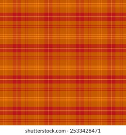 Padrão xadrez com sarjado weave.Orange e tartan vermelho verificar padrão sem emenda.Vetor ilustração geométrica fundo para tecido e impressões.