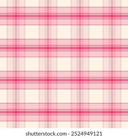 Plaid-Muster mit Twill-Webung.Rosa und beige Tartan Check nahtlose Muster.Vektorgrafik geometrischen Hintergrund für Stoff und Papier.