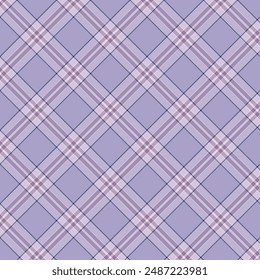 Plaid pattern with twill weave.Tartan check seamless pattern in violet color.Vector illustration geometric background for fabric and paper.
