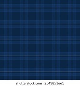 Plaid pattern with twill weave.Tartan check seamless pattern in blue.Vector illustration geometric background for fabric and prints.