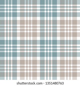 Plaid pattern vector in blue, pink, and white. Seamless herringbone tartan check plaid for textile design. Pixel texture.