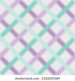 Plaid pattern vector in blue, purple, Herringbone seamless check plaid for flannel shirt, skirt, bag, or other fashion textile print.