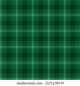 Plaid pattern vector in green, black, white. Tartan texture for flannel shirt or other modern fashion textile design