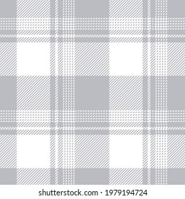 Plaid pattern vector in grey and white. Simple ombre buffalo check plaid tartan graphic for spring summer flannel shirt, dress, jacket, other modern fashion textile print. Striped textured design.