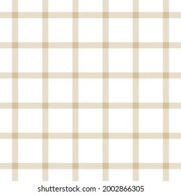 Plaid pattern windowpane in beige and white. Seamless light tartan check plaid pattern graphic vector for flannel shirt, dress, skirt, trousers, towel, other spring summer autumn winter textile print.