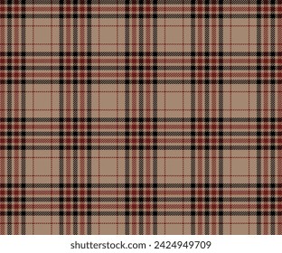 Plaid pattern, yellow, brown, black, seamless background for textiles, clothing designs, skirts, pants or decorative fabrics. Vector illustration.