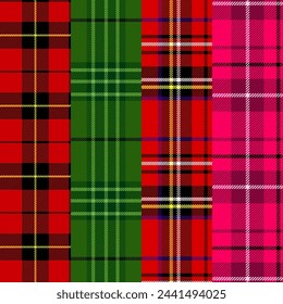 Plaid Patterns - 4 Vector Designs