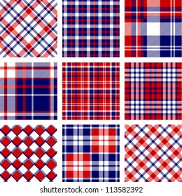 Plaid patterns, american flag colors