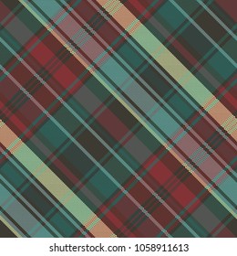 Plaid pixel fabric texture seamless pattern. Vector illustration.