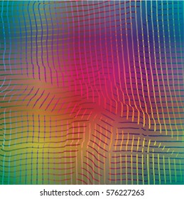 Plaid rainbow spectrum backdrop. Dimensional vector background. 