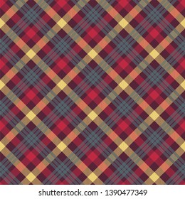 Plaid red color seamless vector pattern
