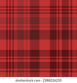 Plaid Red Soft Dark Seamless Tartan Pattern
