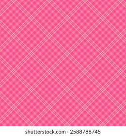 Plaid repeat pattern in pink.Colorful gingham checkered tartan seamless pattern.Geometric graphic vector illustration background design for fabric and print.