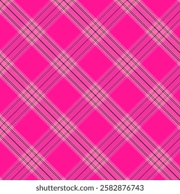 Plaid repeat pattern in purple pink.Colorful gingham checkered tartan seamless pattern.Geometric graphic vector illustration background design for fabric and print.