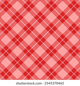 Plaid repeat pattern in red.Checkered tartan gingham seamless pattern for Christmas. Geometric graphic vector illustration background design for fabric and prints.