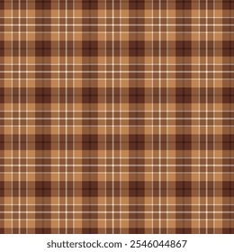 Plaid repeat pattern.Checkered tartan gingham seamless pattern in brown. Geometric graphic vector illustration background design for fabric and print.