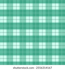 Plaid repeat pattern.Checkered tartan gingham seamless pattern in green. Geometric graphic vector illustration background design for fabric and prints.