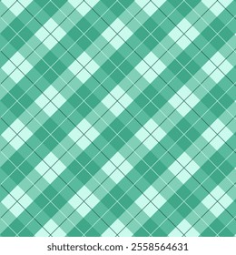 Plaid repeat pattern.Checkered tartan gingham seamless pattern in green. Geometric graphic vector illustration background design for fabric and prints.