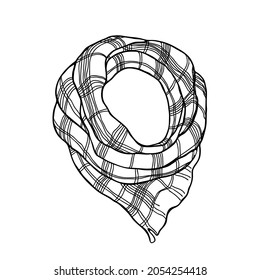 A plaid scarf. Logo. Isolated vector on a white background. 
