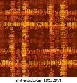 Plaid. Seamless Background with Stripes. Abstract Texture with Horizontal and Vertical Strokes. Scribbled Grunge Pattern for Wallpaper, Fabric, Textile. Scottish Motiff. Vector Texture.
