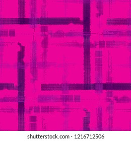 Plaid. Seamless Background with Stripes. Abstract Texture with Horizontal and Vertical Strokes. Scribbled Grunge Motif for Print, Cloth, Textile. Scottish Motiff. Vector Texture.