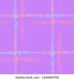 Plaid. Seamless Background with Stripes. Abstract Texture with Horizontal and Vertical Strokes. Scribbled Grunge Rapport for Wallpaper, Cotton, Textile. Irish Ornament. Vector Texture.