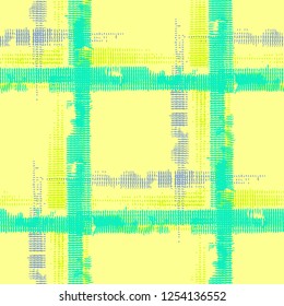 Plaid. Seamless Background with Stripes. Abstract Texture with Horizontal and Vertical Strokes. Scribbled Grunge Pattern for Wallpaper, Cotton, Textile. Scottish Motiff. Vector Texture.