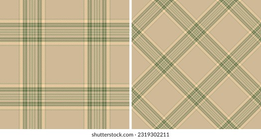 Plaid seamless fabric of vector background texture with a pattern check tartan textile set in favorite color.