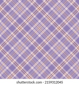 Plaid seamless gingham pattern. Purple, gray, brown background checkered. Tartan cage fashion texture. Printing on fabric, shirt, textile, wallpaper and tablecloth. Vector.
