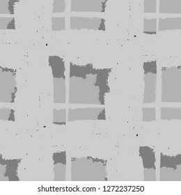 Plaid. Seamless Grunge Pattern with Hand Painted Crossing Stripes for Print, Upholstery, Textile. Rustic Check Texture. Vector Seamless Tartan. Scottish Ornament