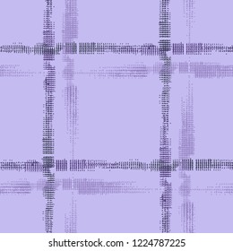 Plaid. Seamless Grunge Stripes. Abstract Texture with Horizontal and Vertical Strokes. Scribbled Grunge Pattern for Cotton, Print, Calico. Scottish Ornament. Vector Texture.