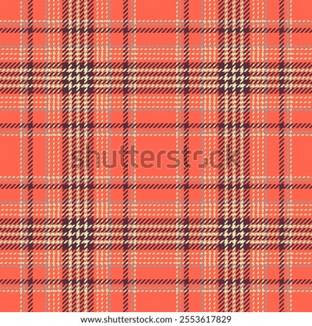 Plaid seamless in light yellow, old blue and cherry on orange. Tartan check pattern for fashion graphics (all-over prints), home décor (wallpaper, tablecloths, bedclothes), wrapping paper, covering