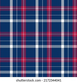 Plaid Seamless. Pastel gingham pattern. Background for memory day, independens usa. Wallpaper, blanket.