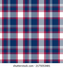 Plaid Seamless. Pastel gingham pattern. Background for memory day, independens usa. Wallpaper, blanket.