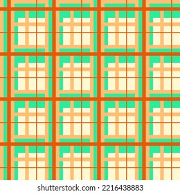 Plaid seamless pattern. Abstract tartan background with crossing lines in green, white and yellow colors. Vector