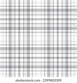 Plaid seamless pattern in black and white. Check fabric texture. Vector textile print design.