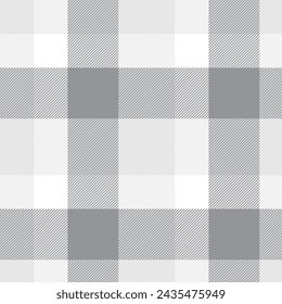 Plaid seamless pattern in black and white. Check fabric texture. Vector textile print design.