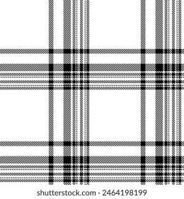Patrón sin costuras a cuadros en blanco negro. Compruebe la textura de la tela. Estampado textil de Vector.