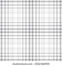 Plaid seamless pattern in black white. Check fabric texture. Vector textile print.