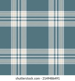 Plaid seamless pattern in blue. Check fabric texture. Vector textile print design.