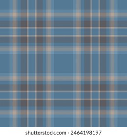 Patrón sin costuras a cuadros en azul. Compruebe la textura de la tela. Estampado textil de Vector.
