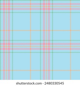 Plaid seamless pattern in blue. Check fabric texture. Vector textile print.