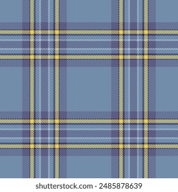 Plaid seamless pattern in blue. Check fabric texture. Vector textile print.