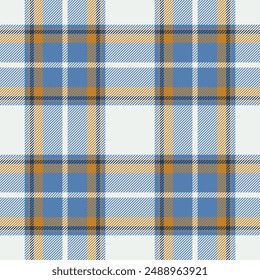 Plaid seamless pattern in blue. Check fabric texture. Vector textile print.