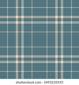 Plaid seamless pattern in blue. Check fabric texture. Vector textile print.