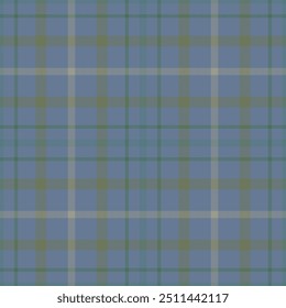 Plaid seamless pattern in blue. Check fabric texture. Vector textile print.